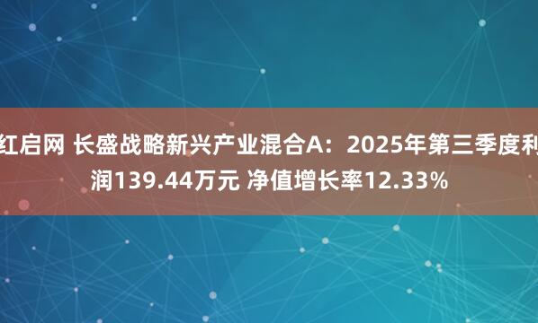 红启网 长盛战略新兴产业混合A：2025年第三季度利润139.44万元 净值增长率12.33%