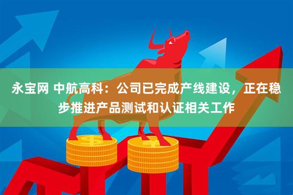 永宝网 中航高科：公司已完成产线建设，正在稳步推进产品测试和认证相关工作